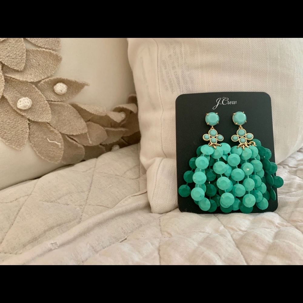 JCrew Waterfall Bead Statement Earrings